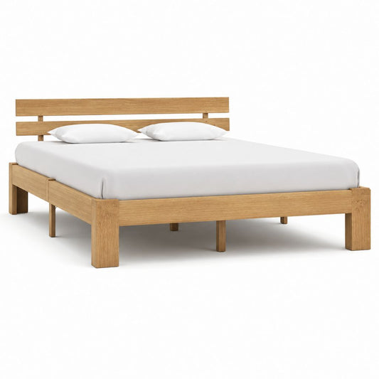 Letto matrimoniale con struttura in rovere massello naturale 160 x 200 cm